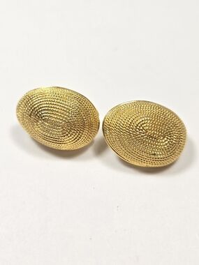 Napier Gold Woven Oval Clip-On Earrings